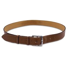 Hermès-Hermes Beige Leather Etriviere Buckle Belt 38 mm Size 105-Beige
