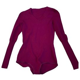 Sublime Alaïa bodysuit in long-sleeved wool Dark red