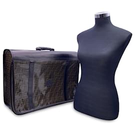Fendi-Valigia per borsa da viaggio in tela di vinile con monogramma Zucca vintage-Marrone