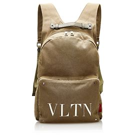 Valentino Green VLTN Canvas Rucksack Grün