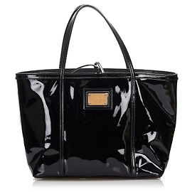 Dolce & Gabbana Dolce&Gabbana Black Patent Leather Tote Bag Black