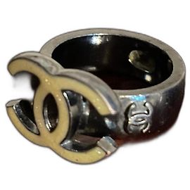 Chanel Ring CC Logo Beige Metall Beige