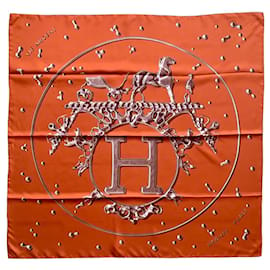 Hermès-Carré Hermès Vif Argent par Dimitri Rybaltchenko-Orange