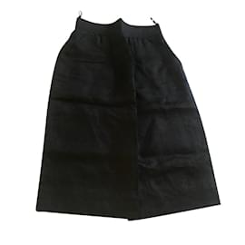 Chanel-Falda de mezclilla de cintura alta de Chanel-Azul oscuro