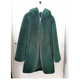 Tara Jarmon-Coats, Outerwear-Green,Dark green,Gold hardware