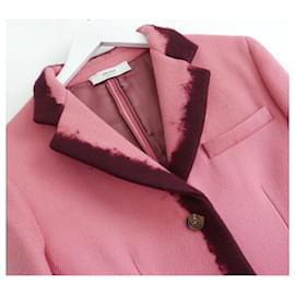 Prada-Prada Fall 2007 Veste en feutre de laine rose dégradé-Rose