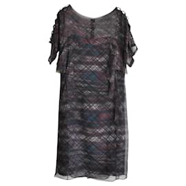 Rachel Comey-Vestido xadrez de chiffon Rachel Comey-Marrom,Preto