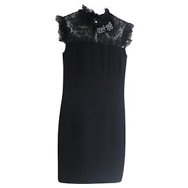 Vestido Dolce & Gabbana preto de viscose com laço de pérolas Preto