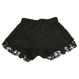 Iro-IRO Dainie Short d'été en tissu noir avec dentelle Taille de pantalon 38-Noir