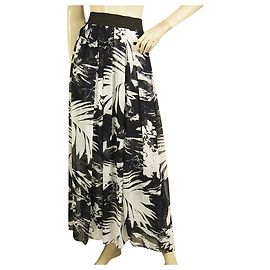 Vince Camuto Gonna lunga plissettata floreale blu e bianca taglia 16 W Blu