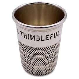 Gucci-Vintage Sterling Silver Just A Thimbleful Jigger Shot Glass-Silvery