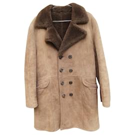 Autre Marque-size S shearling peacoat-Light brown