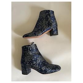 Aquazzura-Ankle Boots-Silvery,Blue