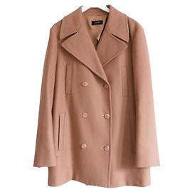 Joseph Cart Camel Wool Pea Coat Caramel