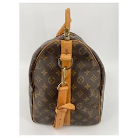 Louis Vuitton-Brown Coated Canvas Louis Vuitton Keepall Bandouliere 50-Brown