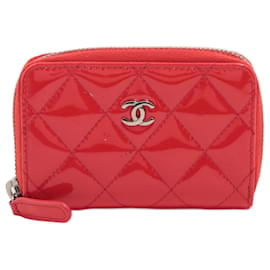 Chanel-Red Patent Leather Chanel Wallet-Red