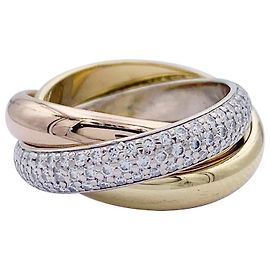 Cartier ring, classic 'Trinity', 3 golds, diamonds. Other