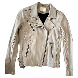 Hellgraue Bikerjacke aus Iro Grau
