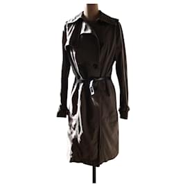 Comptoir Des Cotonniers-Trench coat com aba, toupeira, taille 40.-Bege