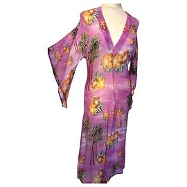 ANTIK BATIK PAGODE PALMSEIDENKLEID S 36 Pink