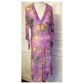 Antik Batik-ANTIK BATIK PAGODE PALM SILK DRESS S 36-Pink