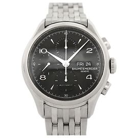 Baume & Mercier RELÓGIO BAUME E MERCIER CLIFTON 43 RELÓGIO DE AÇO CRONÓGRAFO AUTOMÁTICO MM Prata