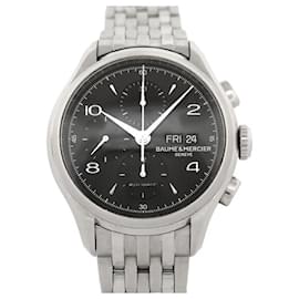 Baume & Mercier-BAUME AND MERCIER CLIFTON WATCH 43 MM AUTOMATIC CHRONOGRAPH STEEL WATCH-Silvery