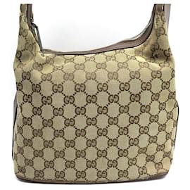 Gucci-Gucci Handtasche Tasche 01234 HANDTASCHE AUS MONOGRAMM-LEINWAND GG GUCCISSIMA BEIGE-Braun