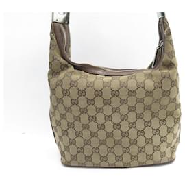 Gucci-Gucci handbag bag 01234 MONOGRAM CANVAS GG GUCCISSIMA BEIGE HAND BAG-Brown