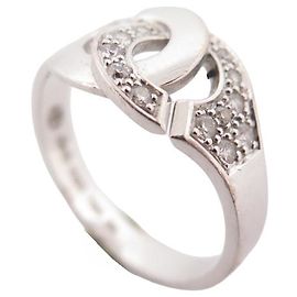 Anel Dinh Van 267512 Algemas R10 T54 em ouro branco 18K E ANEL DE DIAMANTES Prata