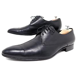 Christian Dior-CHRISTIAN DIOR HEDI SLIMANE SHOES 46 BLACK LEATHER SHOES DERBY-Black