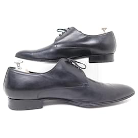 Christian Dior-CHRISTIAN DIOR HEDI SLIMANE SHOES 46 BLACK LEATHER SHOES DERBY-Black