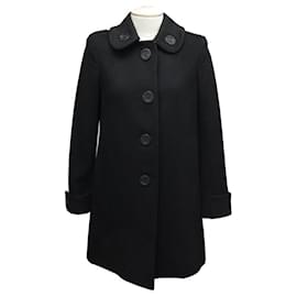 Burberry-Burberry coat 38 M IN BLACK WOOL & CASHMERE BLACK WOOL & CASHMERE COAT-Black