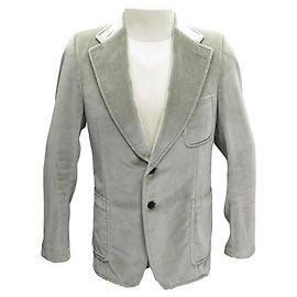 Giacca Gucci 19Y1F0 T50 M IN VELLUTO GRIGIO COTONE E GIACCA IN VELLUTO GRIGIO SETA Grigio