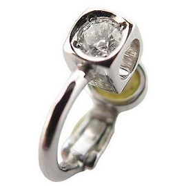 NEW DINH VAN LE CUBE EAR CLIP DIAMOND & WHITE GOLD EARRING Silvery