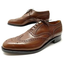 JM Weston-NEW JM WESTON RICHELIEU SHOES WITH FLOWER TOE 375 7.5E 41.5 wide 42 SHOES-Brown