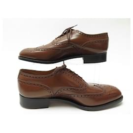 JM Weston-NEW JM WESTON RICHELIEU SHOES WITH FLOWER TOE 375 7.5E 41.5 wide 42 SHOES-Brown