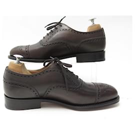 Church's-NINE CHURCH'S DIPLOMAT FLOWER TOE SHOES 7g 41 BROWN LEATHER SHOES BROWN-Brown