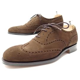 Church's-NEW CHURCH'S CHETWYND SHOES 7.5F 41.5 SUEDE FLOWER TIP OXFORD-Brown