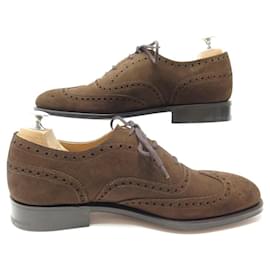 Church's-NEW CHURCH'S CHETWYND SHOES 7.5F 41.5 SUEDE FLOWER TIP OXFORD-Brown