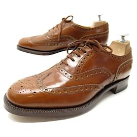 Church's-NEW CHURCH'S BURWOOD SHOES 7.5F 41.5 ORANGE BOUT FLEURI LEATHER SHOES-Brown