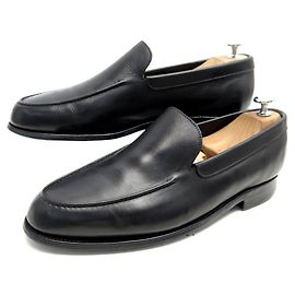 JOHN LOBB CHESTER-SCHUHE 7E 41 Schwarze Leder Slipper Schwarz