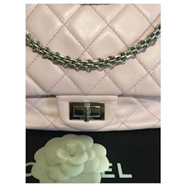 Chanel-Lindo Chanel 2.55 maxi 227 Reedição de bolsa clássica em couro de cordeiro macio com ferragens prateadas brilhantes em rosa claro flor. Com caixa, Saco de pó, e cartão correspondente-Rosa