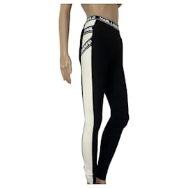 Karl Lagerfeld-Pants, leggings-Black,White