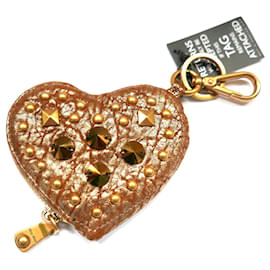 Miu Miu-Miu Miu heart shaped coin purse gold studded-Golden