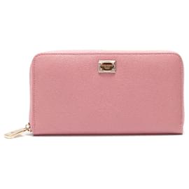 Dolce & Gabbana-Leather Long Wallet-Pink