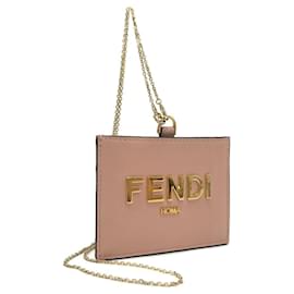 Fendi-Badge nominatif en cuir 8M0478-Rose