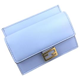 Fendi-Porte-monnaie et porte-cartes en cuir 8M0423-Bleu