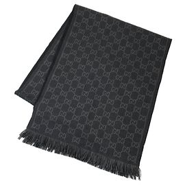 Gucci GG Wool Scarf 544619 Black