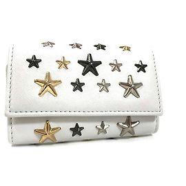 Jimmy Choo Cuero Neptuno 6 Titular de la clave Blanco